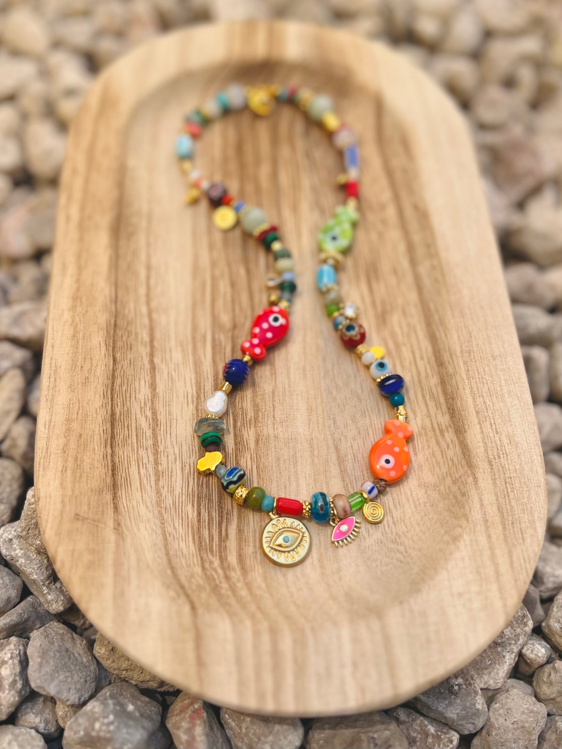 Fish and Beads necklace - Fuse Creations