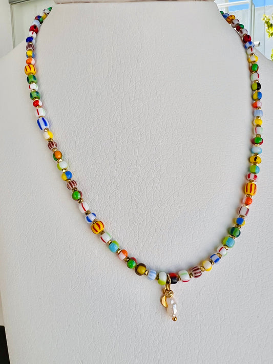 Multicolored Glass Necklace - Fuse Creations