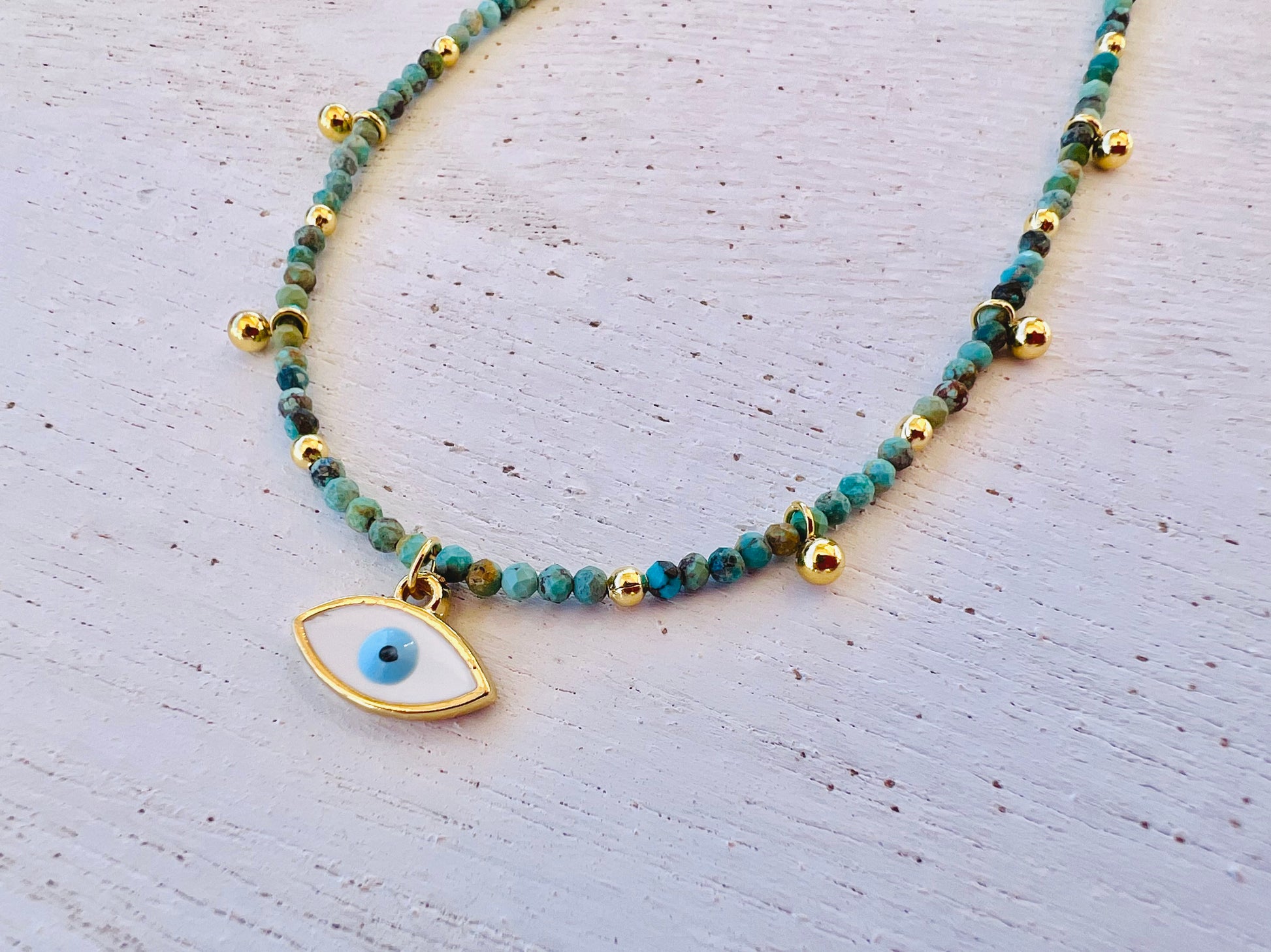 Turquoise & Evil eye charm - Fuse Creations