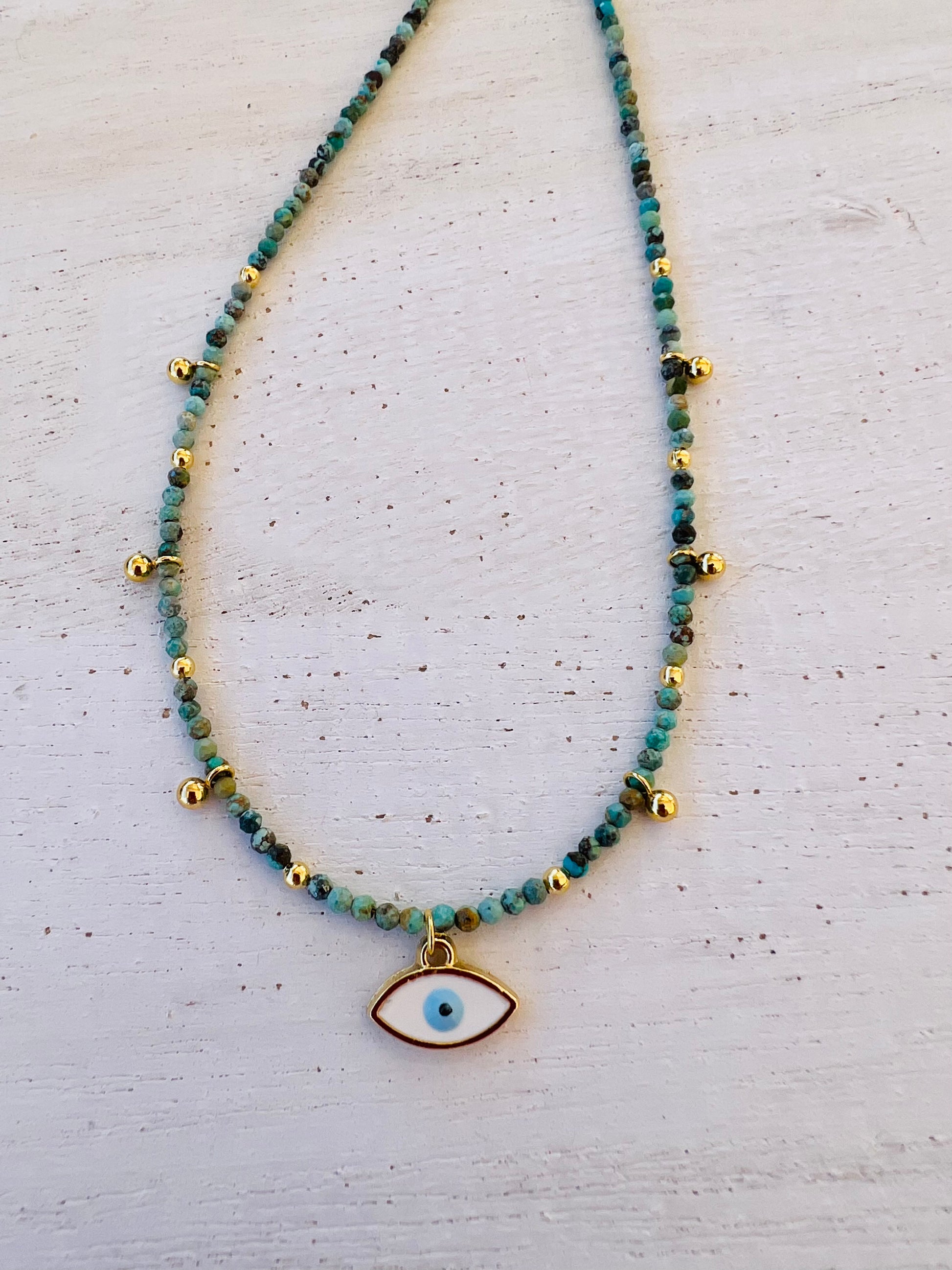 Turquoise & Evil eye charm - Fuse Creations