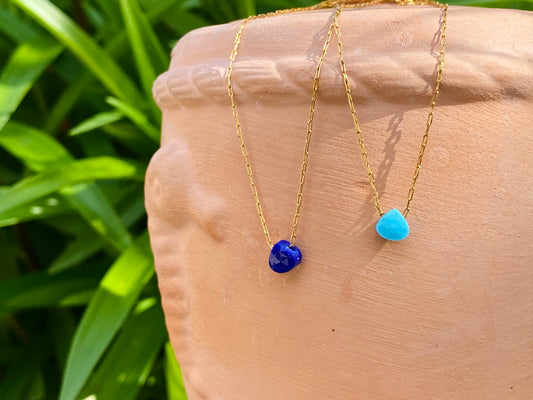 Tiny Turquoise/Lapis Necklace - Fuse Creations