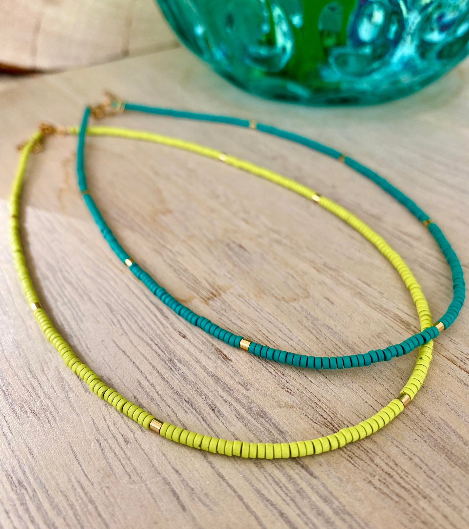 Lime or Green Hematite Necklace - Fuse Creations